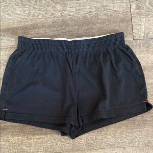 Black Relaxed Fit Athletic Micro Shorts with Elastic Waistband